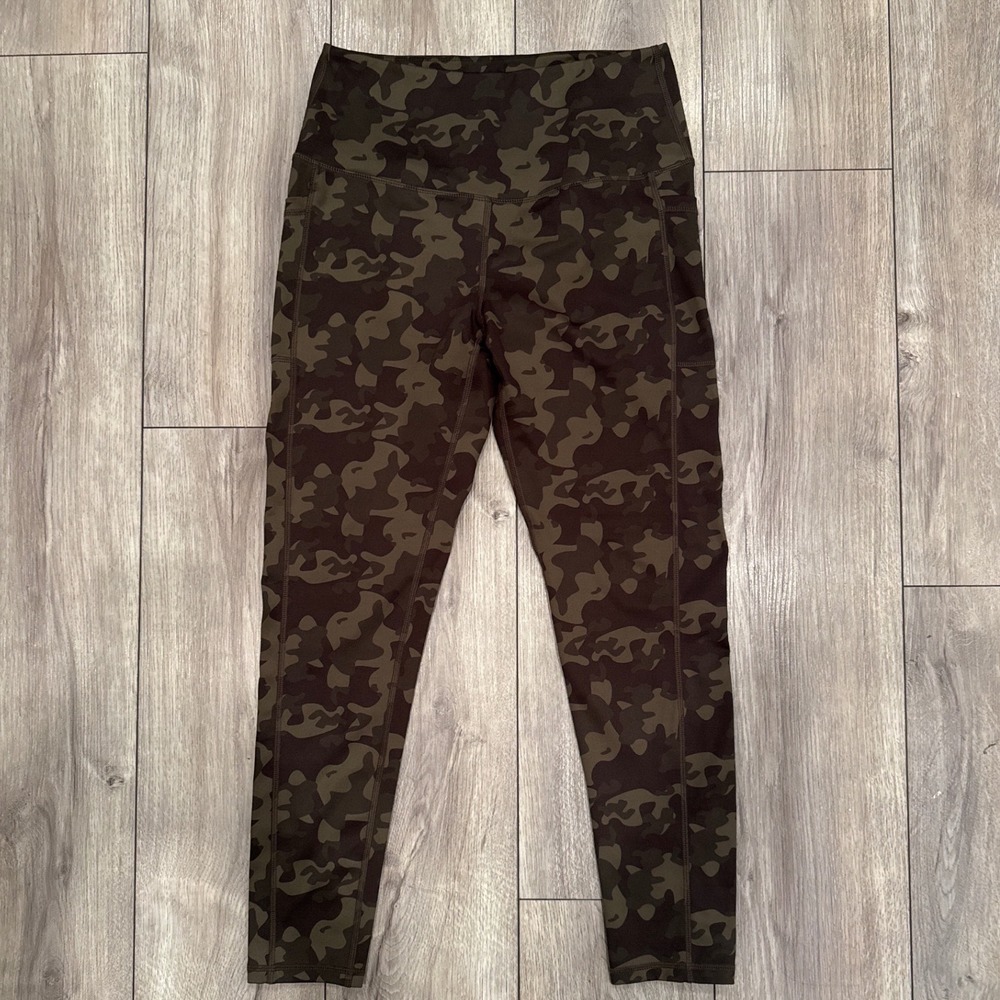 LegEnd Active Camo Leggings Women Size L High‎ Waist Pocket Athleisure